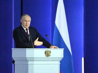 Владимир Путин во время оглашения Послания Президента Федеральному Собранию. Фото: сайт Президента России. Сергей Савостьянов, ТАСС