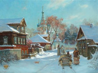 А.А. Коробкин. Перед Рождеством. Холст, масло. 2011 г. Источник фото: neizvestniy-geniy.ru