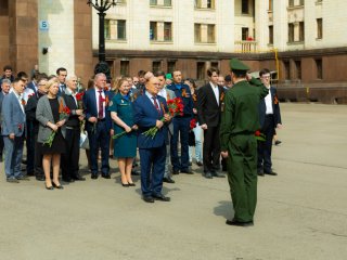 Митинг в МГУ, посвященный 74-й годовщине Победы в ВОВ