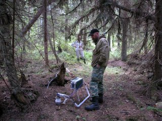 Измерения эмиссии диоксида углерода в лесу. Фото предоставлено С.Э. Вомперским