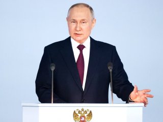 Владимир Путин во время оглашения Послания Президента Федеральному Собранию. Фото: сайт Президента России. Сергей Карпухин, ТАСС 