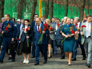 Митинг в МГУ, посвященный 74-й годовщине Победы в ВОВ