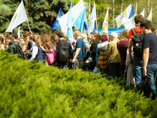 Митинг в МГУ, посвященный 74-й годовщине Победы в ВОВ