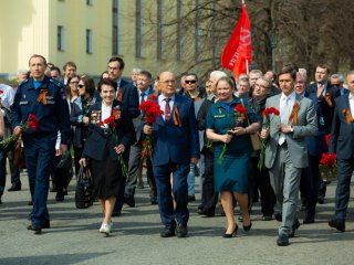 Митинг в МГУ, посвященный 74-й годовщине Победы в ВОВ