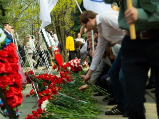 Митинг в МГУ, посвященный 74-й годовщине Победы в ВОВ