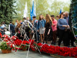 Митинг в МГУ, посвященный 74-й годовщине Победы в ВОВ