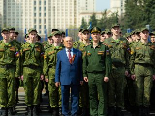 Митинг в МГУ, посвященный 74-й годовщине Победы в ВОВ