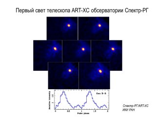 На фото - семь реальных изображений источника Центавр X-3