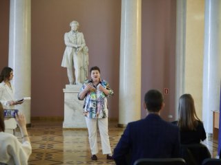 Церемония награждения победителей фотоконкурса «Пиксельный рейв» от профкома МГУ. Фото: Елена Либрик / «Научная Россия»