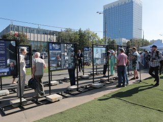 Презентация проекта памятника академику Келдышу. Фото: Ольга Мерзлякова / Научная Россия