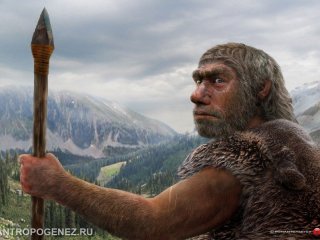 Homo neanderthalensis. Реконструкция - Роман Евсеев для АНТРОПОГЕНЕЗ.РУ