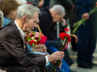 Митинг в МГУ, посвященный 74-й годовщине Победы в ВОВ